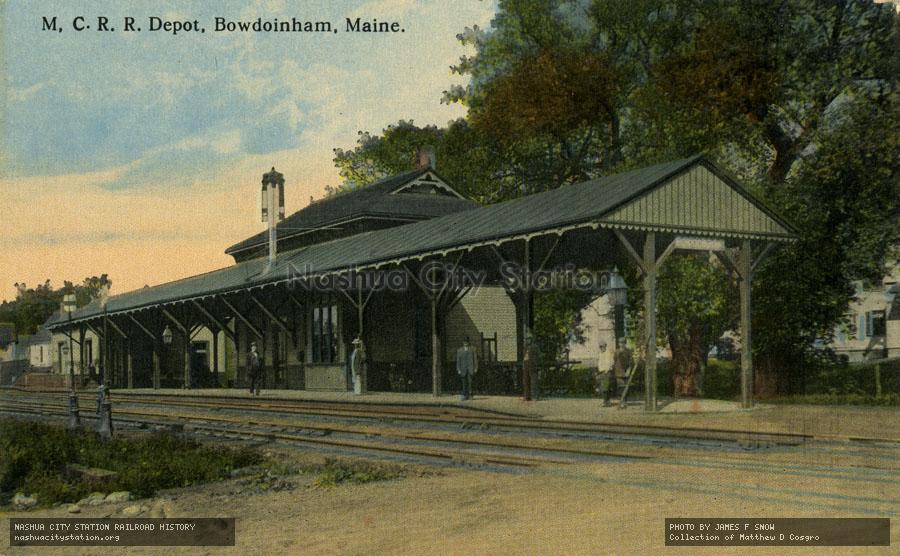 Postcard: Maine Central Railroad Depot, Bowdoinham, Maine